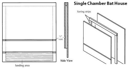 Single Chamber Bat House Design